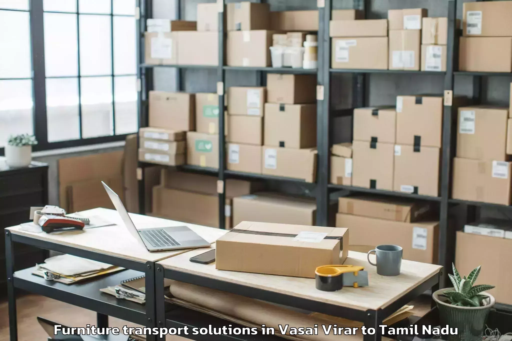 Quality Vasai Virar to Tiruppalaikudi Furniture Transport Solutions